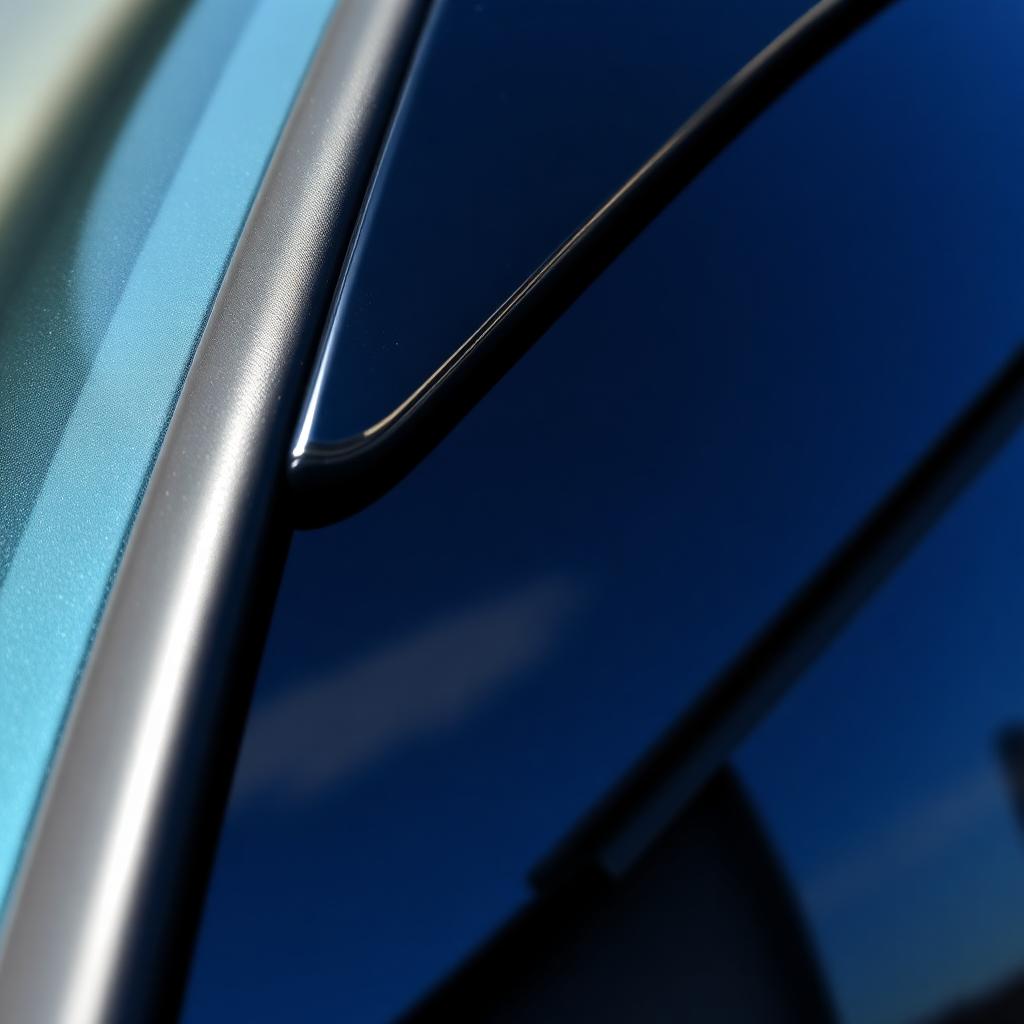 Fresh legal window tint with a crisp edge along the seal.